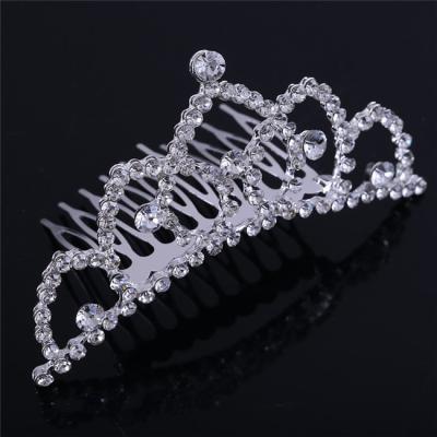 China Hair Accessories Wholesale Hot Sale Children Party Birthday Rhinestone Hair Clip Tiara Princess Comb Crowns For Kids Girls Crown for sale