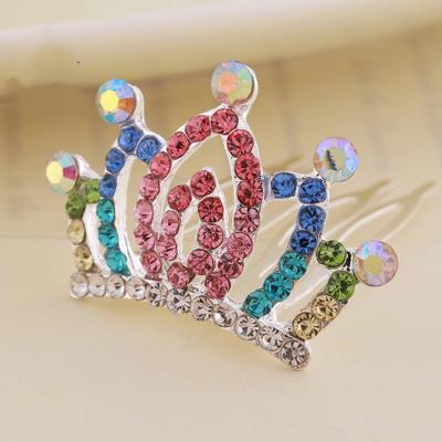 China Cute Tiara Headband Birthday Prom Party Rhinestone Princess Bridesmaid Tiara Crown Hair Comb Kids Hair Accessories Gift for sale