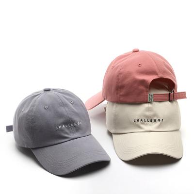 China breathable & Korean Letter Embroidered Logo Embroidered Logo Soft Top Curved Soft Top Curved Dad Hat Wholesale Fashion Waterproof for sale