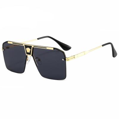 China For Reading Glasses 2022 New Arrivals Fashion Design Metal Sun Glass Women Men Square Frame Italian Vintage Square Sunglasses for sale