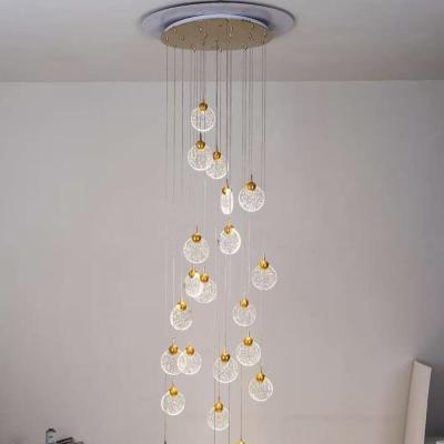 China Modern Art LED Chandelier Modern Simple Creative Crystal Bubble Long Tube Pendant Lamp for sale