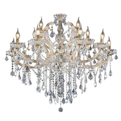 China European American Luxury Glass and Crystal Style Gold Light Fixtures Living Room Chandelier Hanging Lights for Bedroom Kitchen for sale