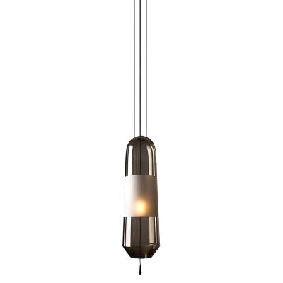 China Modern Nordic Glass Pendant Light Smoke Glass Chandelier Restaurant Hanging Long Lamp Bedroom Lighting for sale