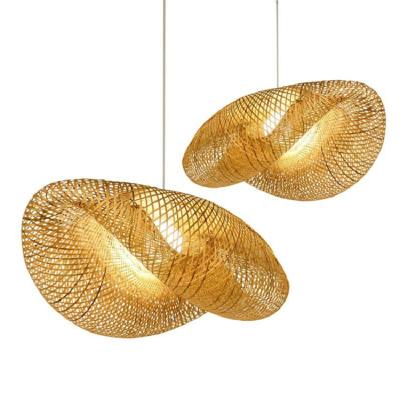 China Modern Decorative Bamboo Handmade Creative Rattan Japanese Restaurant Pendant Lamp for sale