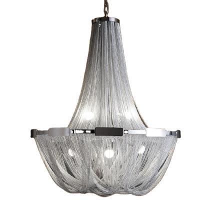 China EUROPEAN Modern Pendant Lighting Metal Chandelier Bar / Hotel Decor Aluminum Chain Hanging Lamp for sale