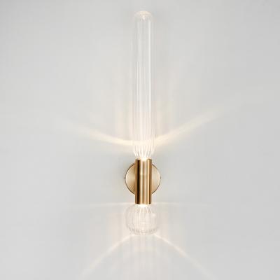 China Hotel Modern Indoor Single Bedroom Modern Led Decorative Glass Wall Lamps Wall Light Fixture for sale