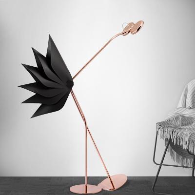 China Lighting Unique Functions Modern Creative Acrylic Ostrich Bird Shaped Stand Lamp Floor Lamps For Living Room Study Bedroom for sale