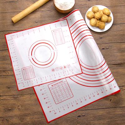 China Sustainable Multiple Size Food Grade Silicone Baking Mat Flour Rolling Scale Mat Dough Pad Kneading Baking Mat for sale