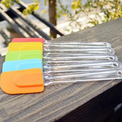 China Sustainable Multifunctional Kids DIY Silicone Spatula With Plastic Handle For Cooking for sale