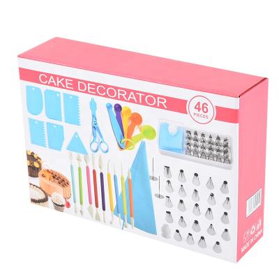 China Viable Wholesale Multifunctional Kitchen Set Cake Bakeware 46 PCs Cake Decorating Tips Tool Kit for sale