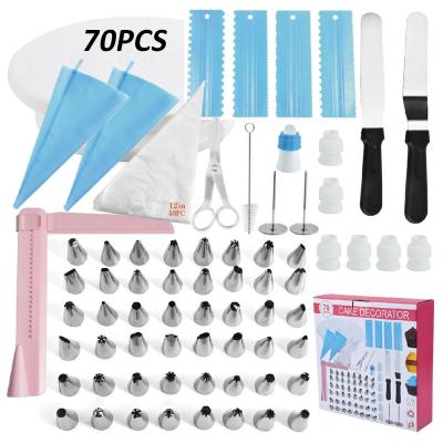 China Sustainable 70 PCS Cake Decorating Sets Baking Tool Kit Cake Pastry Making Tool Kit for sale