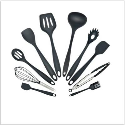 China Hot Selling Kitchen Tableware 10 Pcs Kitchen Accessories Silicone Viable Mazon Household Cooking Cooking Utensils Set for sale