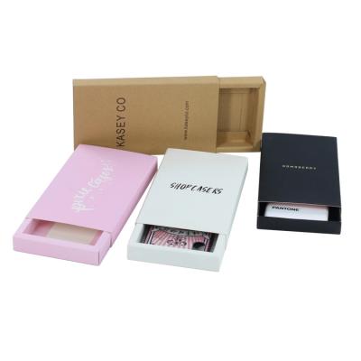 China Recycled Materials Customized 350g Kraft Paper Drawer Box Packaging / Mobile Phone Case Packing Box for sale