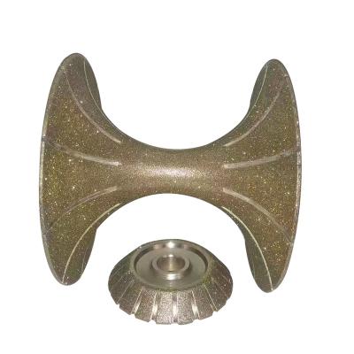 China Granite Edge Profile Aluminum Profile Wheel Diamond Vacuum Brazed Bullnose Grinding Wheel For Stone for sale