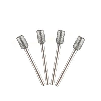 China Durable 6mm Diamond Grinding Bits Vacuum Brazed Debur Grinding Heads Carving Engraving Bit for sale