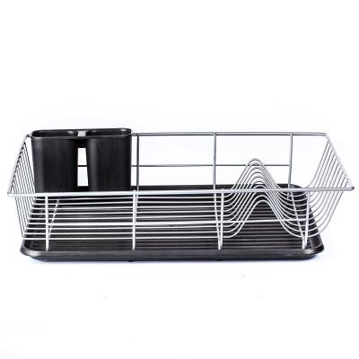 China 2021 New Iron Wire Stocked Dish Drying Rack Kitchen Steel Dish Rack Over Sink Storage Rack For Countertop Home for sale