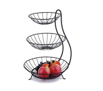 China Factory Wholesale 3 Tier Minimalist Wire Rack Rack for Kitchen Vegetable and Fruit Storage Basket Iron Wire Rack Rack for sale