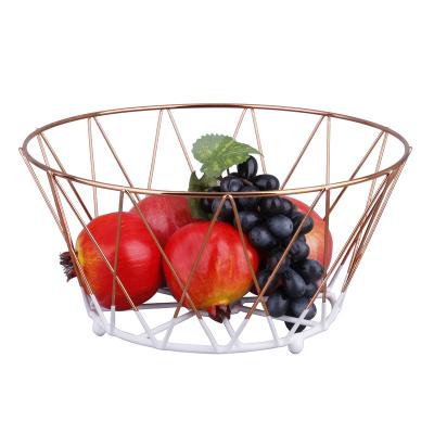 China Viable Wholesale Amazon Fruit Basket Iron Wire Antique Home Fruit Rack and Drain Basket Display Storage Vegetable Rack for sale