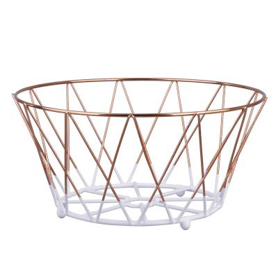 China Viable Wholesale Amazon Fruit Basket Iron Wire Antique Home Fruit Rack and Drain Basket Display Storage Vegetable Rack for sale