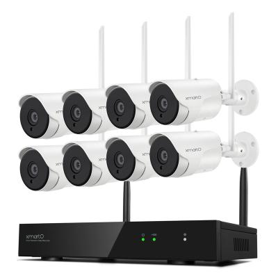 China Wireless Siren XMARTO 8CH Long Range Built-in CCTV Camera System with Two Way Audio Cameras, IR Night Vision App Easy Mobile View for sale