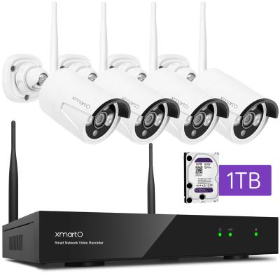 China NIGHT VISION XmartO Factory 2K HD Wireless CCTV Surveillance System with 8CH 5MP Night Vision NVR and 4pcs Cameras for sale