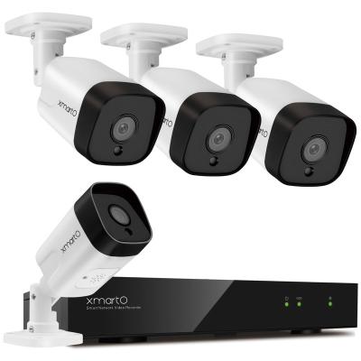 China XmartO Best Selling NIGHT VISION 5MP Ultra HD PoE CCTV Set 4 Cameras With 2 Way Audio-8CH NVR With 4 Outdoor PoE Cameras for sale