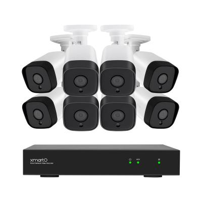 China Integrated Siren XmartO 8CH 5MP Ultra HD PoE Home Security Camera System with 8pcs 5MP PoE Two Way Audio IP Cameras for sale