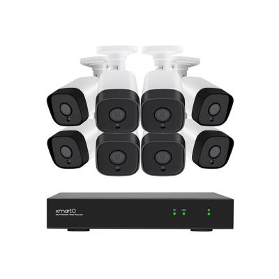 China Siren Built-in xmartO 8CH 5MP Ultra HD PoE Smart CCTV Wifi Camera System with 8pcs 5MP PoE Two Way Audio IP Cameras for sale