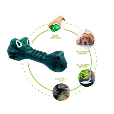 China Dog Chew Toy Crocodile Design Durable Natural Tear Resistant Squeaky Rubber Teeth Chew Toy For Aggressive Dogs for sale