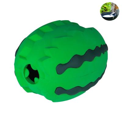 China Sustainable fruit watermelon design uses 100% natural rubber to make chewy snack dispenser hard dog toys for sale