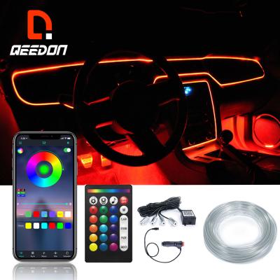 China App Control Manufacturing RGB Fiber Car Interior Decorative Ambient Decorative Light Car Led Strip Light Interior for sale