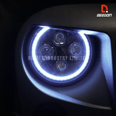 China 7 Inch LED Die Cast Aluminum Housing Headlight With Angel Eye DRL 4500Lumen 6500K IP67 12V 58W For Jeep And Motorcycle for sale