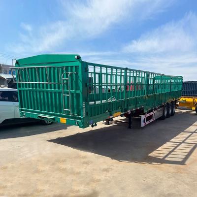 China New 3 Axle 60ton Barrier Equipment Transport Cargo Trailer Semi Truck Trailers 13mx2.5mx3.6m for sale