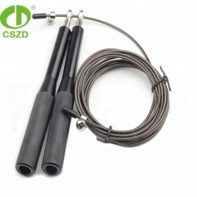 China Iron + Gym Black Plastic Cable Speed ​​Ultra Jump Rope for sale