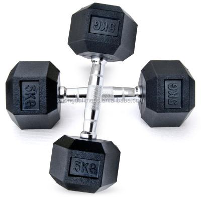 China Durable Discount Gym Fitness Equipment Rubber Coated Dumbbell For Sale for sale