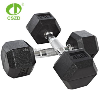 China Rubber Covered Dumbbell Dumbbell Sets 1-50kg Rubber Coated Dumbbell Set Gym Set for sale