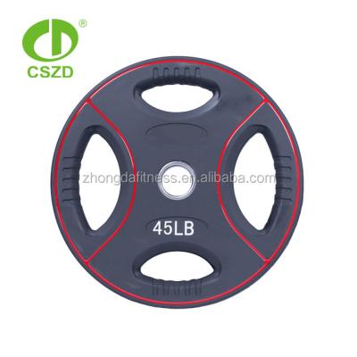 China Bodybuilding Weightlifting PU 20kg Weight Rubber Plates for sale