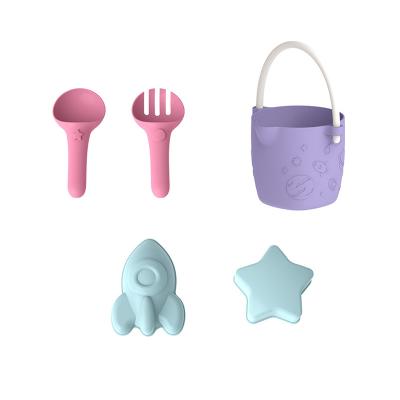 China 290011 wholesale eco-friendly silicone kids beach set toys shovel reusable beach sand toys for kids 290011 for sale