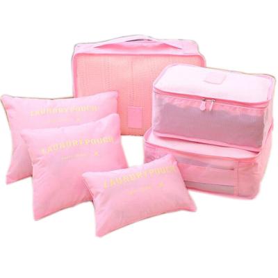 China Polyester 6 Cubes Set In Travel Tote , Travel Organizers With Laundry Bag for sale