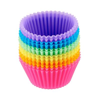 China 5040112 Reusable Silicone Cupcake Cupcake Stands Cake Cup Stick Stands Non Stick Food Grade Non Stick Bun Baking Cups for sale