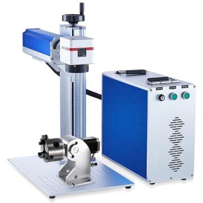 China deep marking Yongli 20w 30w 50w fiber laser marking machine with rotary diy laser engrave machine desktop laser engraving machine for sale