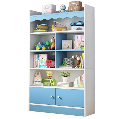 China Highly Suitable Custom Wooden Shelf Kindergarten Indoor Cute Bookshelf Kids Shelves Who Kids Love for sale