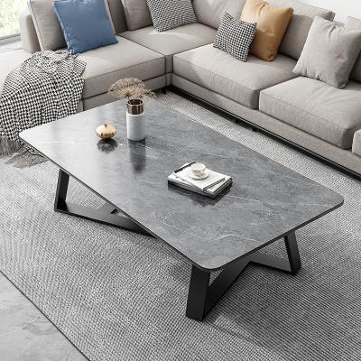 China Simple luxury modern living room furniture modern dining table leg stainless steel rectangular marble coffee table for sale