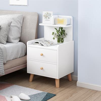 China Variety of classic modern wood modern bedroom furniture contemporary white wooden bedside Nightstand MDF nightstand table styles for sale