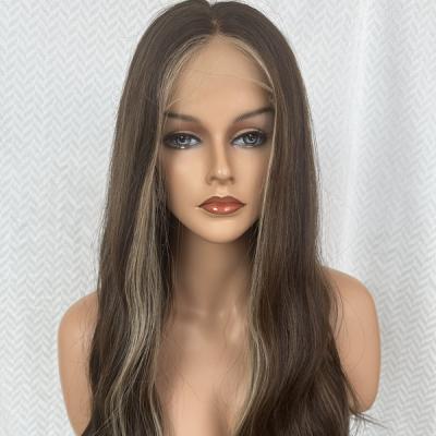 China Other Brown Balayage 100% Human Hair Full Virgin Remy Hair Hand Tied Wig Hair Wigs For White Women for sale