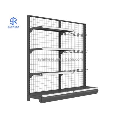 China Metal Supermarket Price Shelf 4 Tier Double Sided Promotional Display Standing Duty 4 Layers Single Side And Double Side Shelving for sale