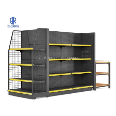 China New Design Double Sided Gondola Rack Supermarket Racking Grocery Shelving Label Retail Cozy Store Shelf YK for sale