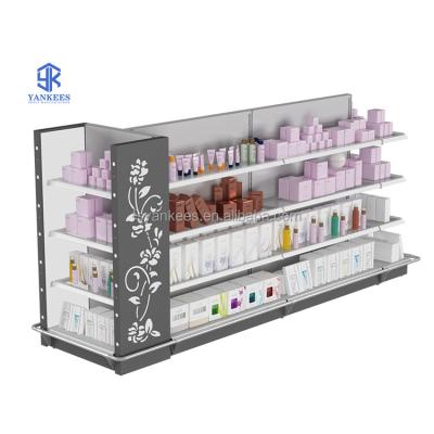 China Daily System Necessities Gondola Rack Shelf Baby Products Supermarket Cosmetic Retail Double Sided Retail Shelf Rack for sale