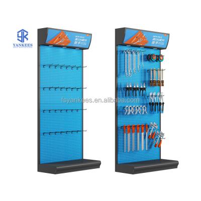 China Environmental friendly pegboard tools display rack, new design hardware display rack, customized rack hardware store shelves for sale