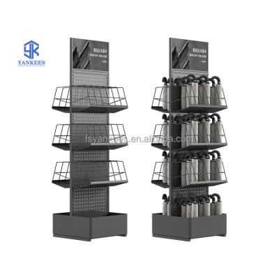 China Factory direct sale popular metal double sided umbrella display rack with wheels for retail store for sale